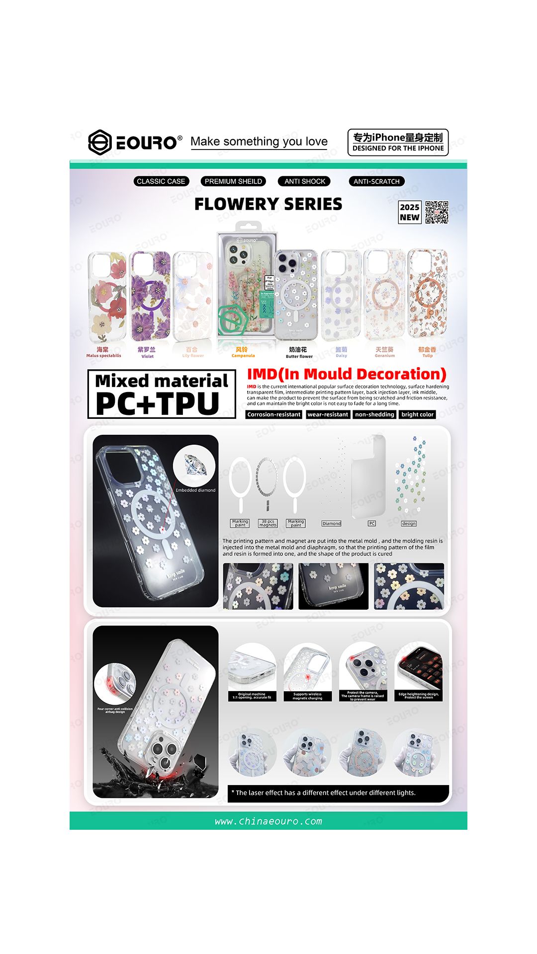 Flower magnetic phone case